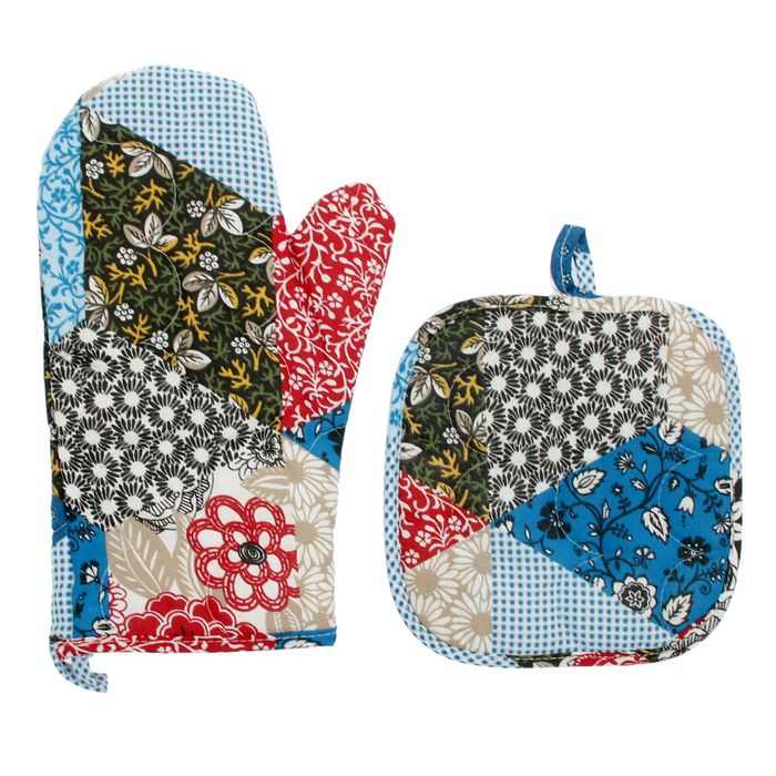 Набор для кухни (рукавичка- прихватка, прихватка, полотенце) Рукодельница, бязь 125г/м, хл100% 226