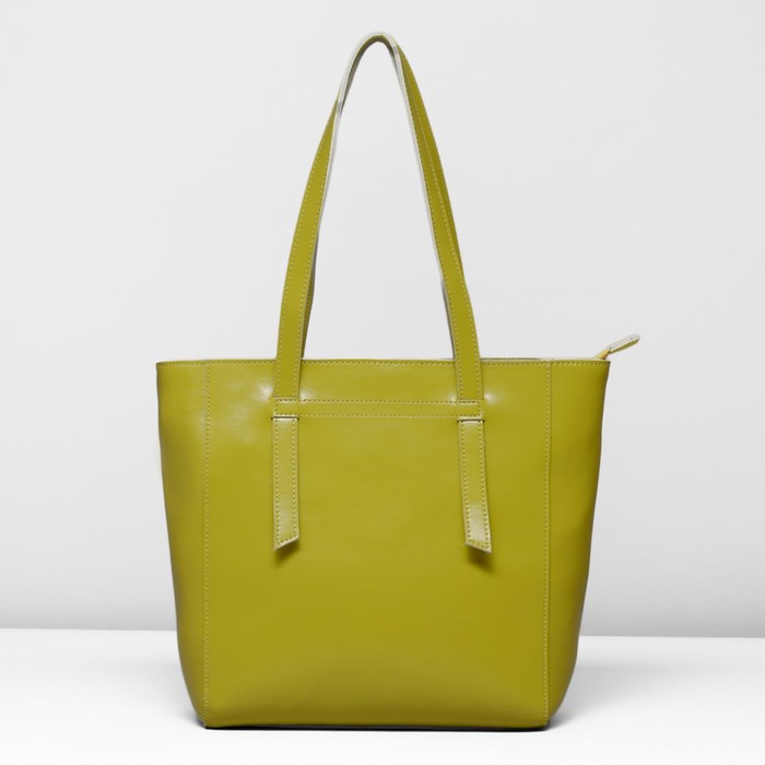 Сумка женская на молнии, 1 отдел с перегородкой, наружный карман, цвет жёлтый