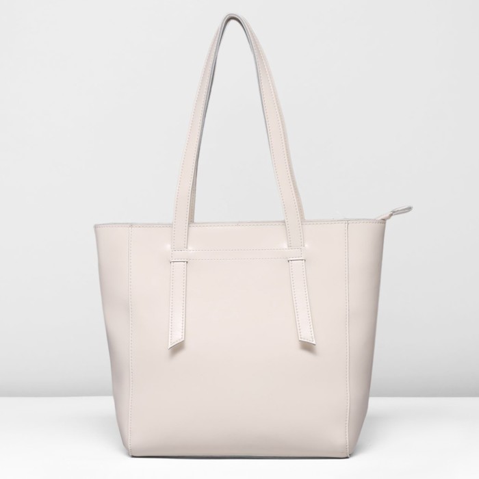 Сумка женская на молнии, 1 отдел с перегородкой, наружный карман, цвет белый