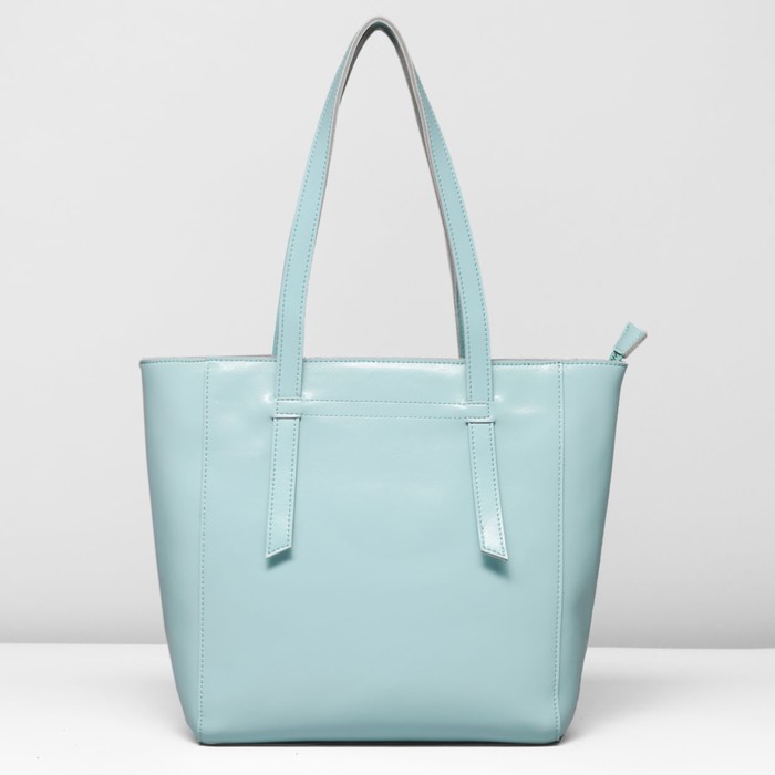 Сумка женская на молнии, 1 отдел с перегородкой, наружный карман, цвет голубой