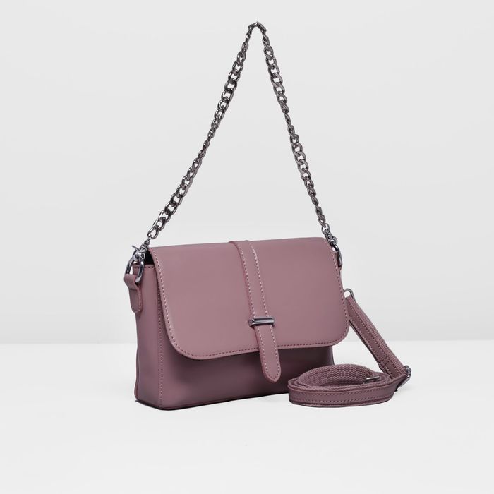 Сумка женская, 1 отдел с перегородкой, длинный ремень, цвет фиолетовый