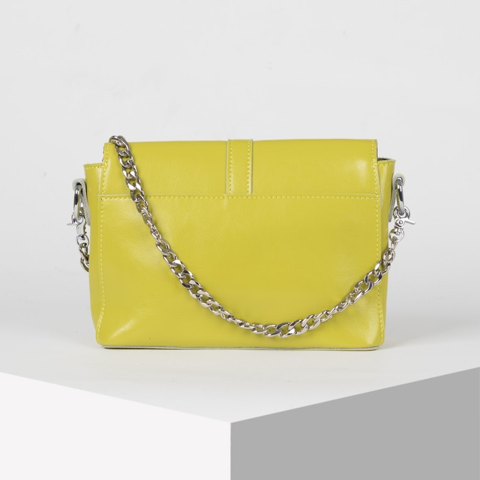 Сумка женская, 1 отдел с перегородкой, длинный ремень, цвет жёлтый