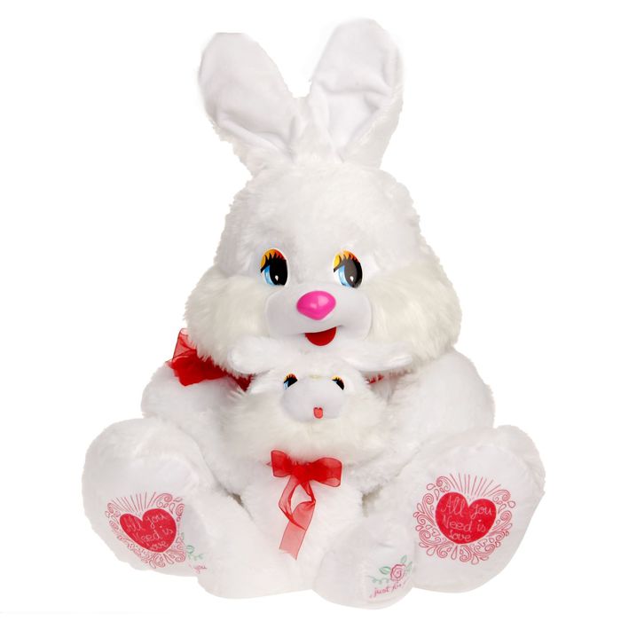 Мягкая игрушка "Заяц Семья", цвет белый, 65 см
