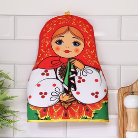 Грелка на чайник «Матрёшка», с платочком Ош