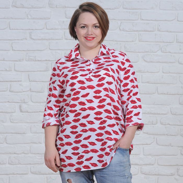 Блуза женская 5187а, размер 54, рост 164 см, цвет белый