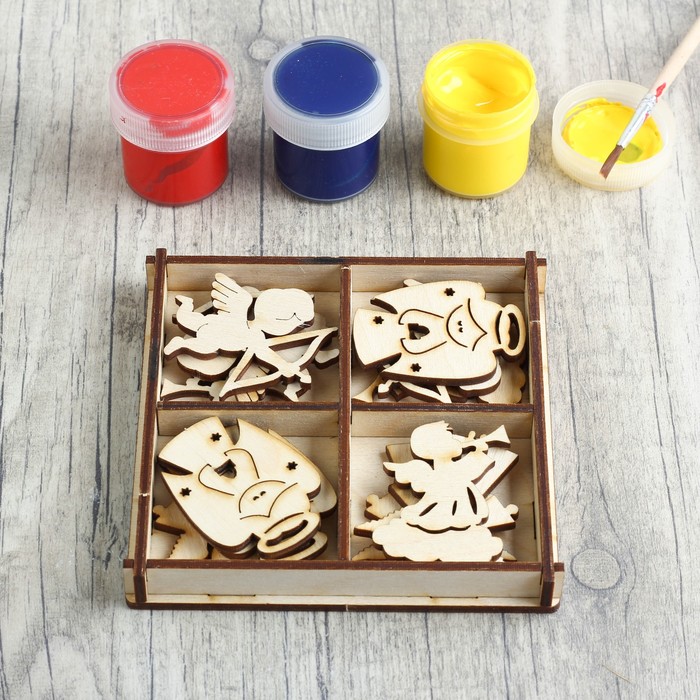 Набор заготовок для творчества «Ангелочки», 4 вида, 12 шт, размер деталей 45×45 мм