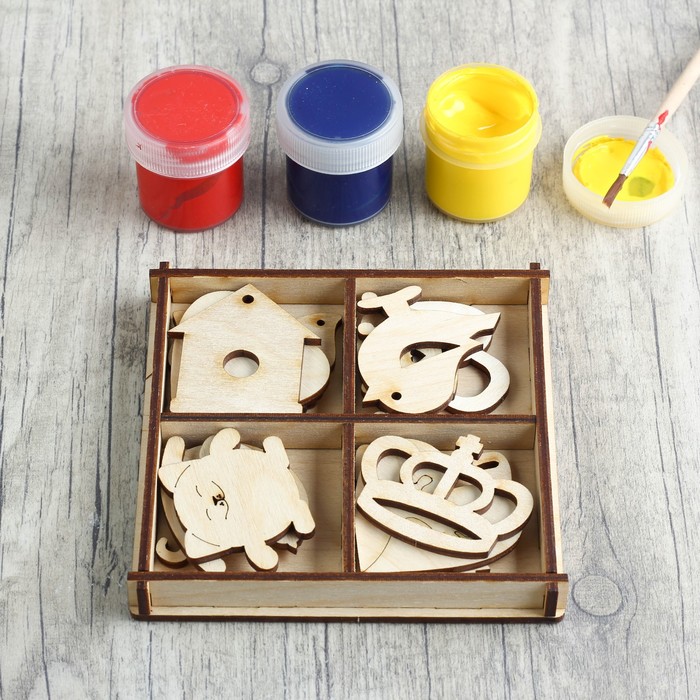 Набор заготовок для творчества «Ассорти», 12 предметов, размер деталей 4,5х4,5 см