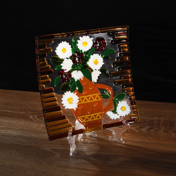 Тарелка декоративная "Ваза с цветами"