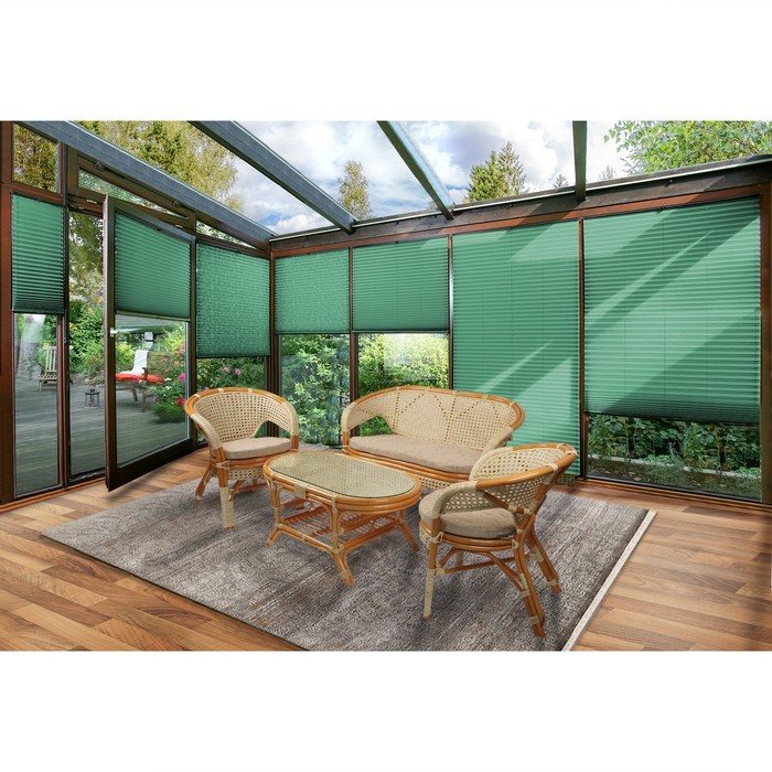 Штора плиссе 45х160, цвет зеленый