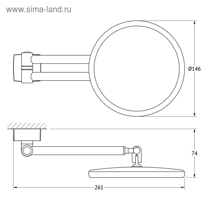 

Косметическое зеркало x2,5, хром, FBS