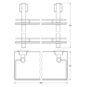 

Полка двухъярусная, ширина 50 см, матовое стекло, хром
