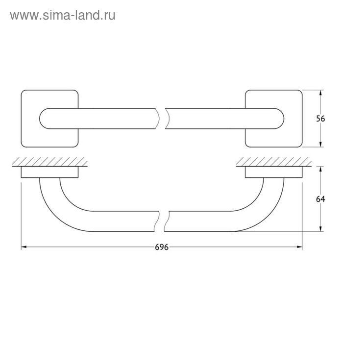 

Штанга для полотенца 70 см, хром, ELLUX