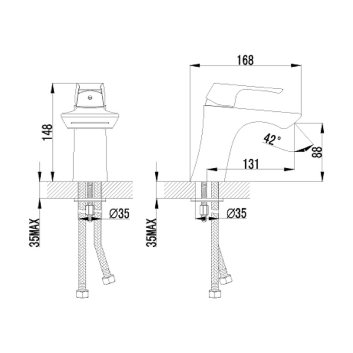 Смеситель для раковины Lemark LM4546C "Юнит", каскадный, хром