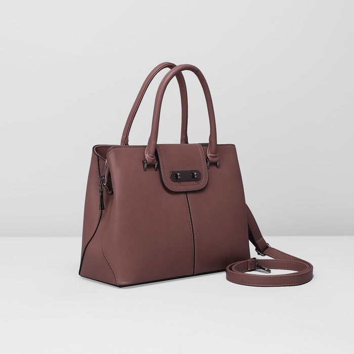 Сумка женская на молнии, 1 отдел с перегородкой, наружный карман, длинный ремень, цвет коричневый