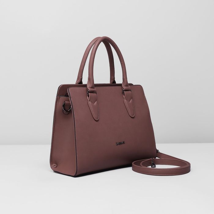 Сумка женская на молнии, 1 отдел с перегородкой, наружный карман, длинный ремень, цвет коричневый