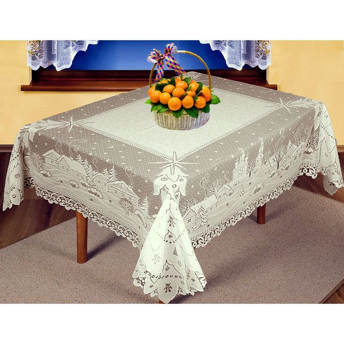 Скатерть жаккардовая, размер 150х165 см, цвет белый