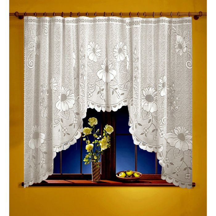 Тюль жаккардовая, размер 145х260 см, цвет белый 2059