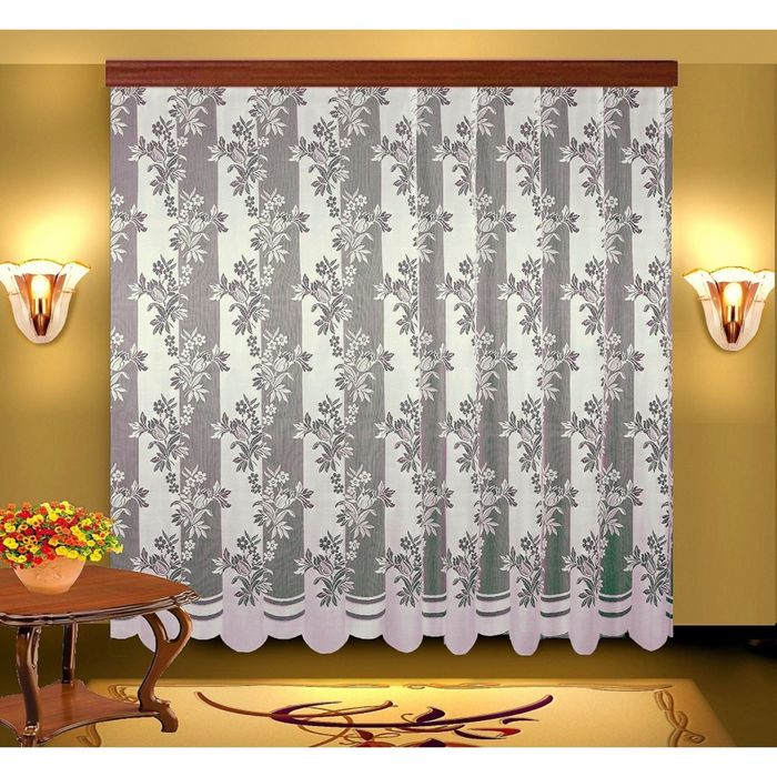 Тюль жаккардовая, размер 350х250 см, цвет белый 1134