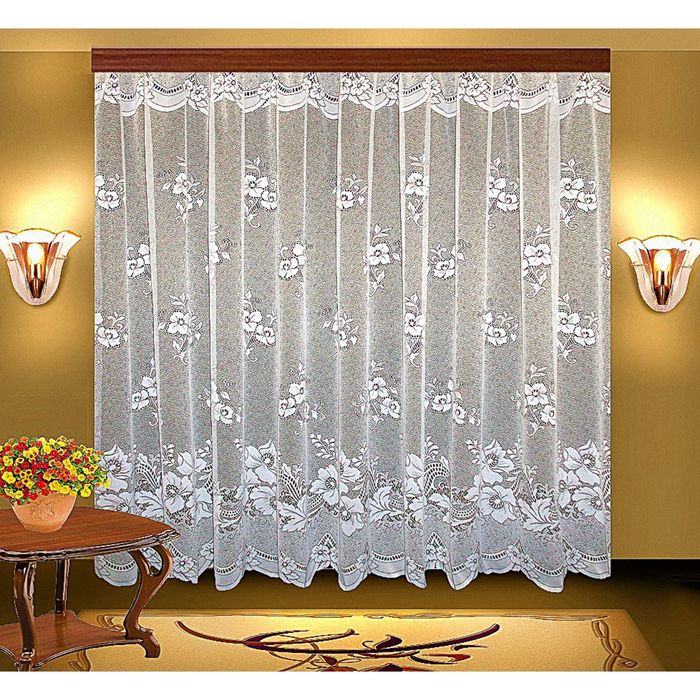 Тюль жаккардовая, размер 400х250 см, цвет белый 1197