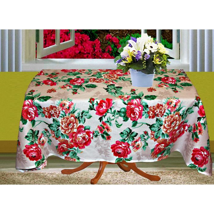 Скатерть "Цветы", размер 150х180 см, рогожка И2018/2