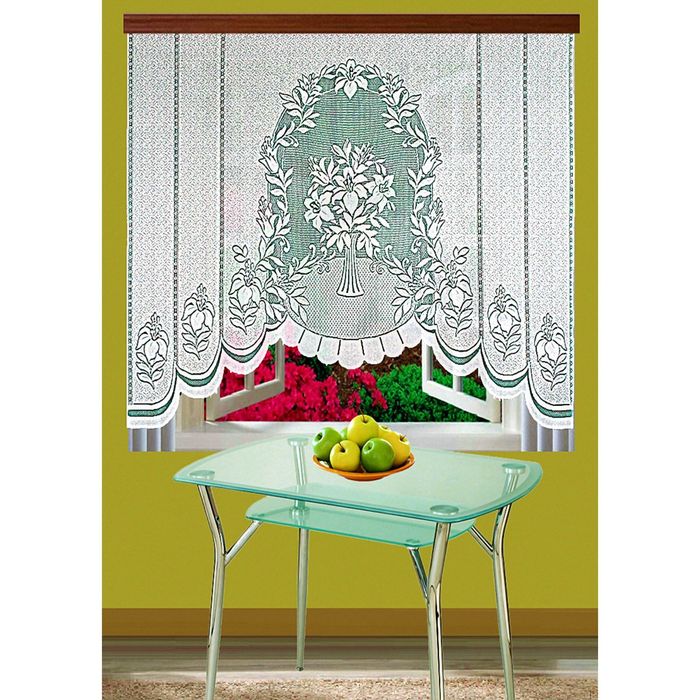 Гардина жаккардовая, размер 160х210 см, цвет белый 1254