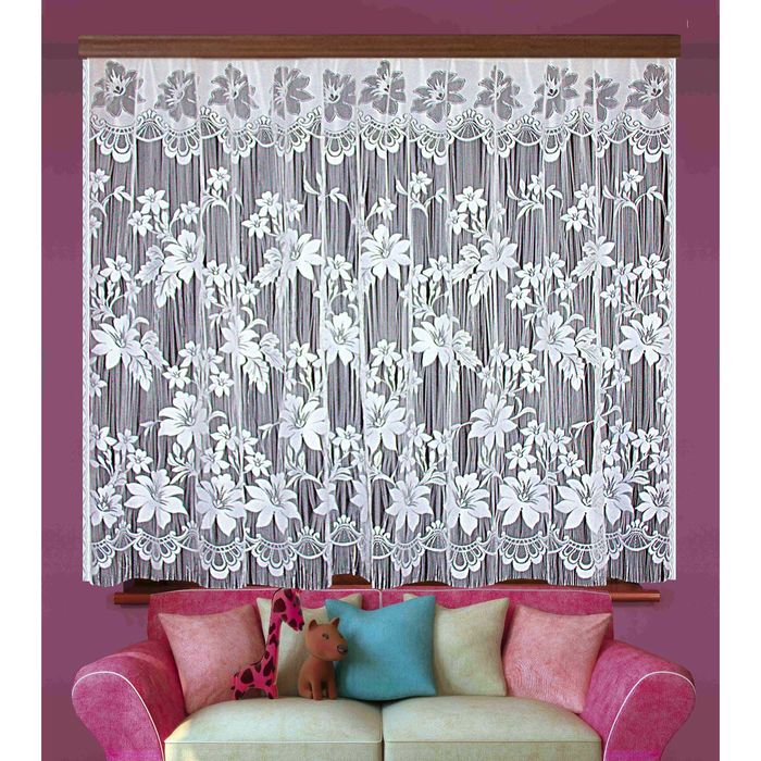 Гардина жаккардовая, размер 165х250 см, цвет белый 2086