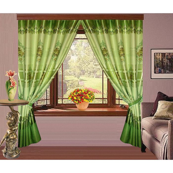 Шторы блэкаут, размер 160х250 см 2 шт, цвет фисташка 7054