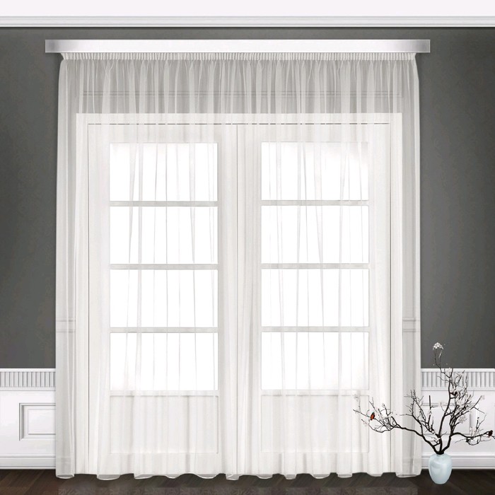 Тюль, размер 300х250 см, цвет белый 7071