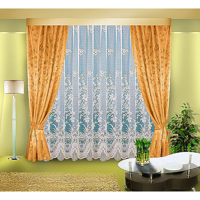 Комплект штор, размер 300х250, 140х250 см, цвет бронза 7100