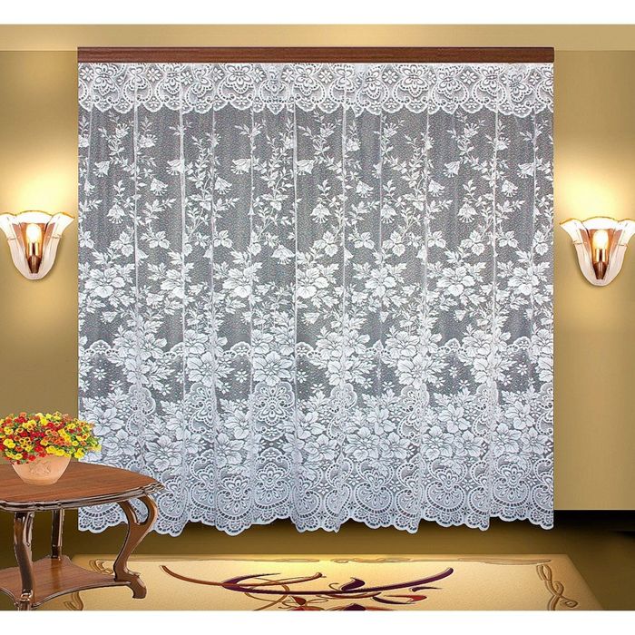 Тюль жаккардовая, размер 400х250 см, цвет белый 18053