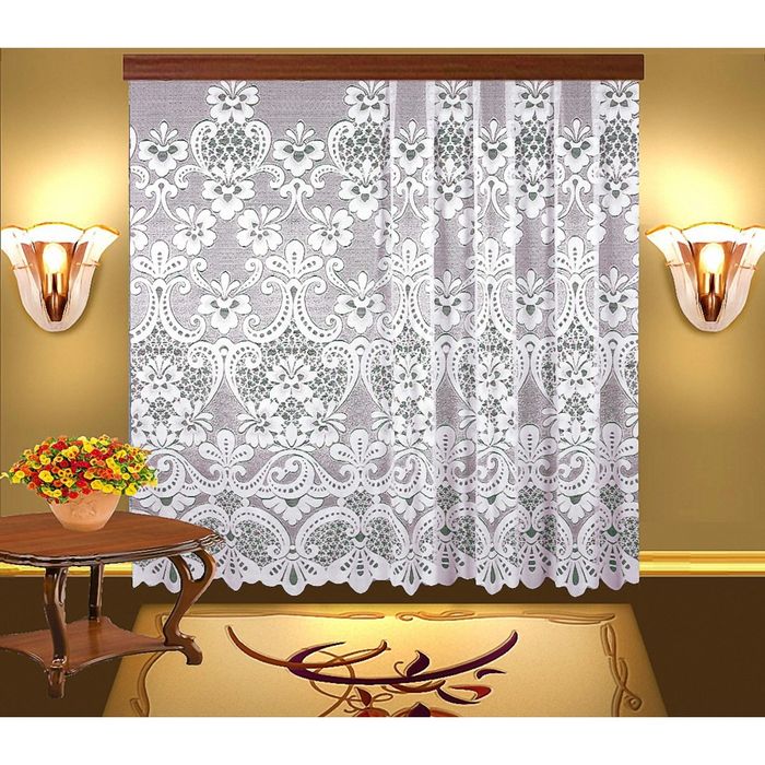 Тюль жаккардовая, размер 400х250 см, цвет белый 18057