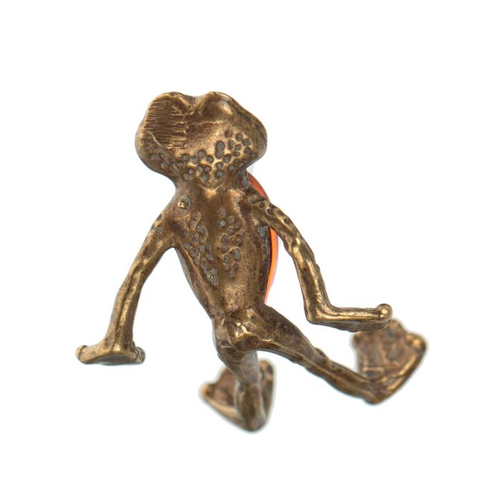 Сувенир из латуни и янтаря "Лягушонок"