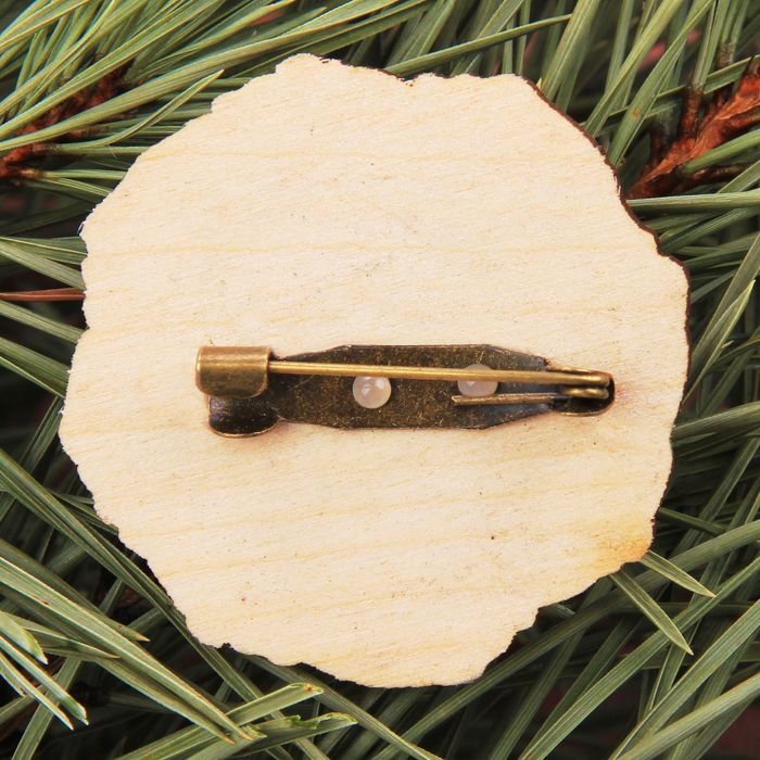 Значок деревянный «С Рождеством! Ангел»