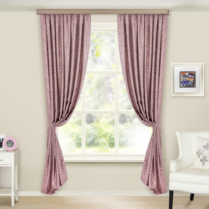 Шторы порт. Софт жаккард какао ш135*в260 2шт., пэ100%