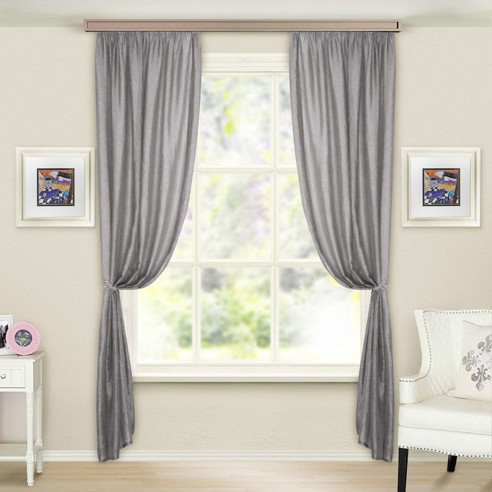 Штора портьерная Тергалет 140х260 см, цв.серый, пэ 100%