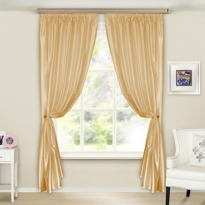 Шторы портьерные Шанзелизе св. золото ш150*в260*2шт, пэ100%