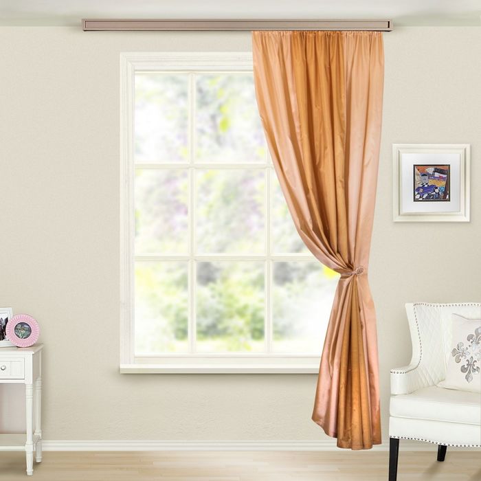 Штора портьерная Тафта комби песок ш200*в260 1шт, пэ100%