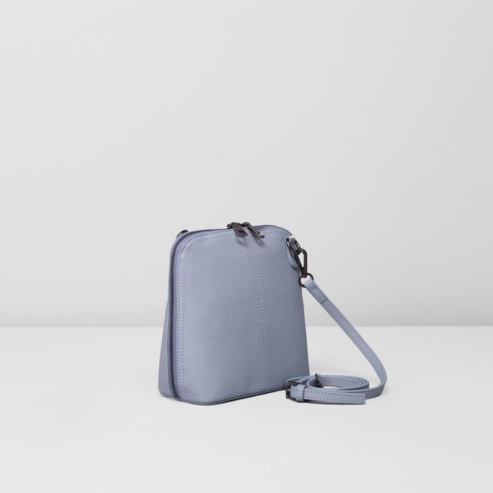 Сумка женская на молнии, 1 отдел с перегородкой, наружный карман, длинный ремень, цвет голубой