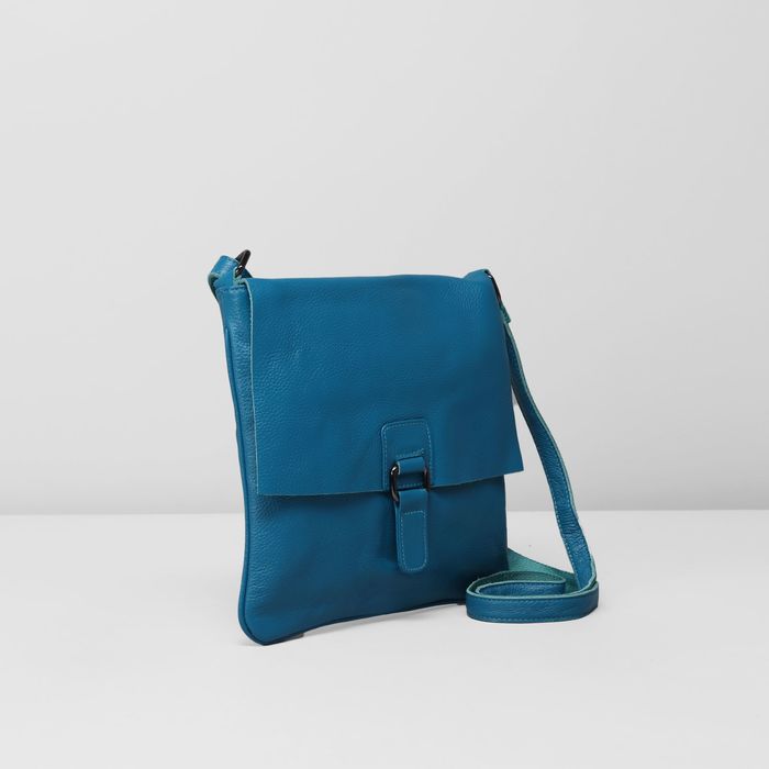 Сумка женская, 1 отдел, наружный карман, регулируемый ремень, цвет бирюзовый