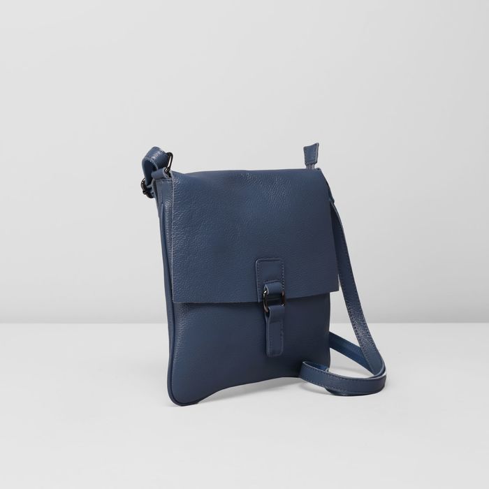 Сумка женская, 1 отдел, наружный карман, регулируемый ремень, цвет голубой