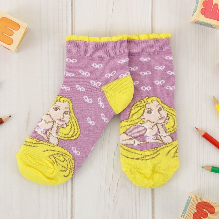 Носки детские корот "Принцессы: Рапунцель", 20-22 см, 10-12 лет, 80% хл.,17% п/э, 3% эл. 20117