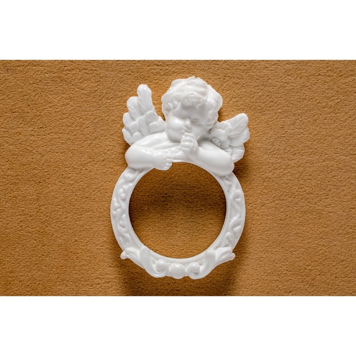 Молд силикон для полимерной глины №301 "Рамка с ангелочком" 6,5х4,5 см