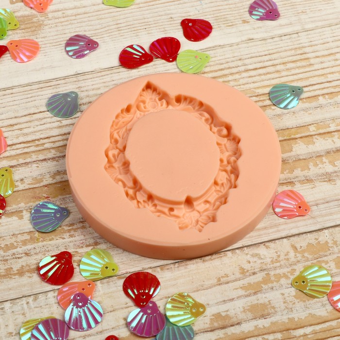 Молд силикон для полимерной глины №318 "Рамочка цветочная" 7,5х5,5 см