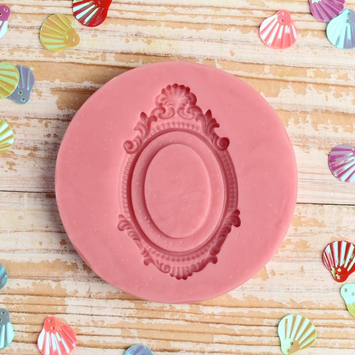 Молд силикон для полимерной глины №584 "Рама для зеркала" 6,5х4 см