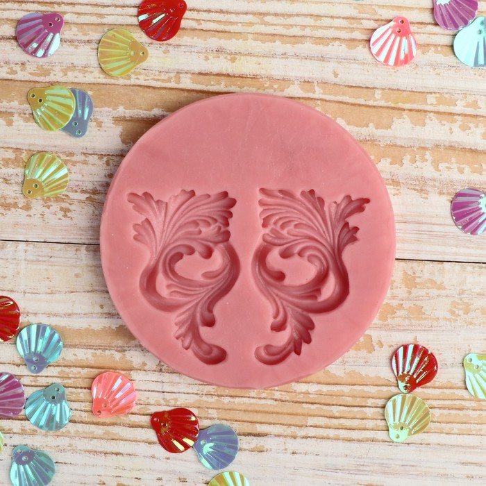 Молд силикон для полимерной глины №601 "Растительные завитки" 5х3 см