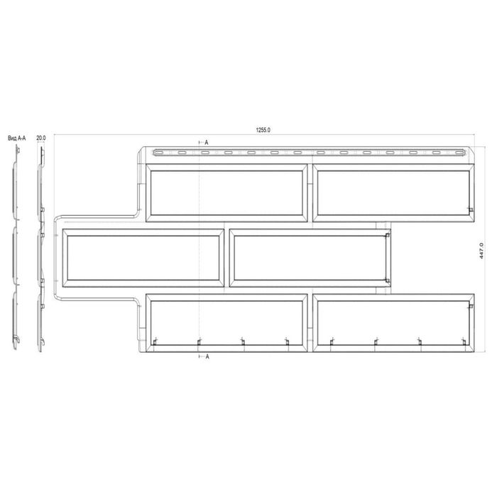 Фасадная панель "Камень Венецианский", бежевый 1,25*0,45м