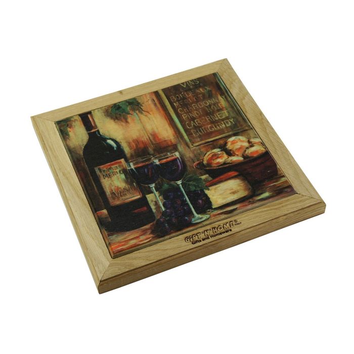 Подставка под горячее 20х20 см "Вино и сыр"