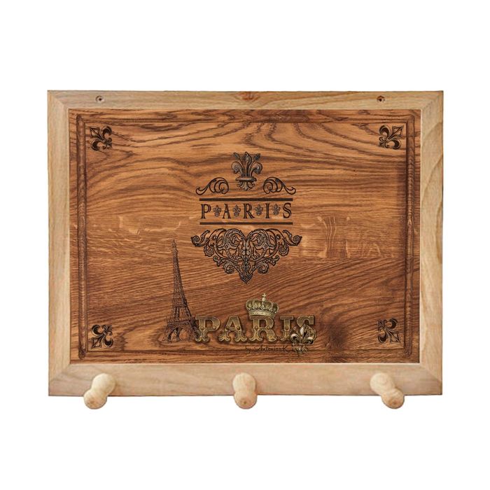 Вешалка с 3 деревянными крючками 34,5х29 см "Винтажный Париж"