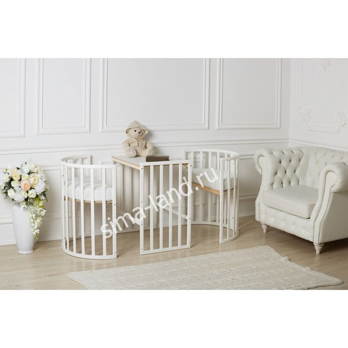 Детская кроватка-трансформер Incanto Mimi 7 в 1, круглая/овальная, белая