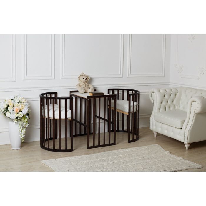 Детская кроватка-трансформер круглая Incanto Gio 9 в 1, венге,